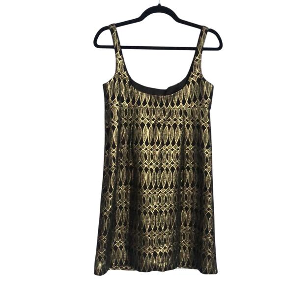 NWT Milly of New York Black and Gold Patterned Dress - Size 6 - Picture 6 of 10